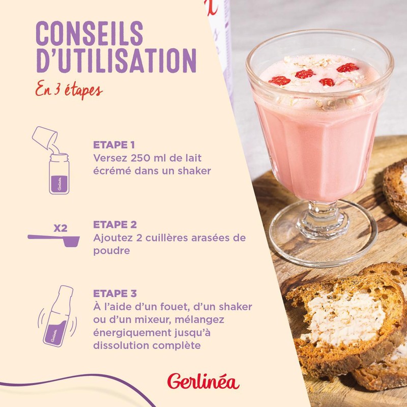 Gerlinéa Drink Milkshake Flavour Red Fruits - Protein Rich Meal