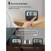 MeesMeek Digital Travel Alarm Clock, Black, 3.54 inch LCD Display,