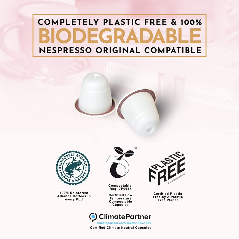 THE EDEN PROJECT Plastic Free Nespresso Compatible Coffee Capsules Costa