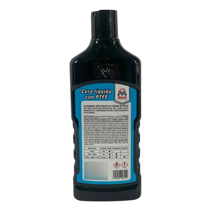 Cera Liquida Para Autos Marvil (silicon, Acrilico Y Ptfe)