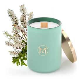 MyrrhUSA Ocean Breeze Scented Candle – 15 oz Natural Soy Wax with Crackling Wooden Wick & Essential Oils | 80 Hour Burn | Luxury Aromatherapy Candle for Relaxation, Home Décor, Living Room & Bathroom