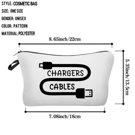 Livel lhood Chargers Cables Makeup Bag Cute Small Organizer Zipper Pouch Chargers Cables Cosmetic Bag Birthday Present for Women Friends, hzj0612, Small