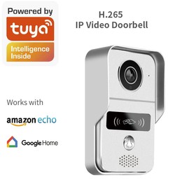 PIR Motion Detection Smart Video Doorbell IR WiFi Wired Unlock Full Duplex Talk Smart doorbell Connects (Doorbell, Silver)