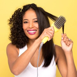 Drybar The Brush Crush Heated Straightening Brush | Great for Touch Ups, Second Day Hair Styling
