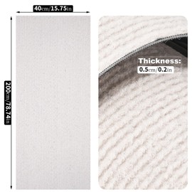 Uranshin Trimmable Cat Scratch Mat pad Self-Adhesive Cat Scratching Post Carpet Covered 78.7"x15.8" Cat Tree Shelves Replacement Parts cat Furniture Protector for Couch Wall (Beige)