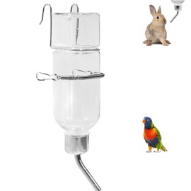 Liyquint Guinea Pig Water Bottle No Drip, 350ml Plastic Small Animal Cage Water Dispenser for Rabbits, Chinchillas, Ferrets - Leak-Proof Hanging Drinking Bottle for Pet Cages (1)