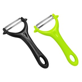 BlingKingdom 2 PCS Vegetable and Fruit Peelers, Stainless Steel Rotary Peelers Sharp Y-shaped Potato Peeler Kitchen Veggie Peeler (Green + Black)