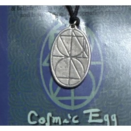 Cosmic Egg Pewter Amulet Pendant Pagan Wiccan New Made USA