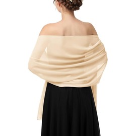 joyliveCY Shawls and Wraps for Evening Dresses, Chiffon Shawl Wraps for Women, Elegant Shawls for Bridal Party, Lightweight Shawl for Dresses or Formal Occasions, Bride Bridesmaid Shawl for Wedding