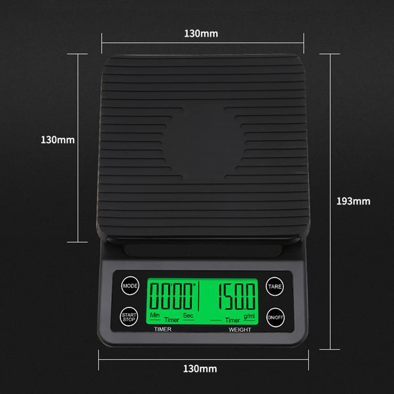 Eacam Accurate Electric Kitchen Scale,3kg 0.1g Coffee Scale with Timer