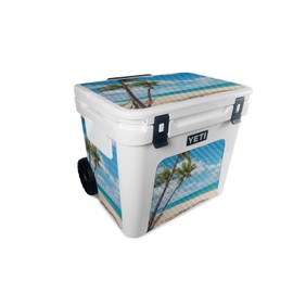 MightySkins Carbon Fiber Skin Compatible With Yeti Roadie 60 Wheeled Cooler - Palm Beach | Protective, Durable Textured Carbon Fiber Finish | Easy To Apply, Remove, and Change Styles | Made in the USA