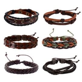 OAOSDH 6 Pieces Men's Bracelet Creative Bracelet Multilayer Bracelet Retro Bracelet Punk Style Bracelet