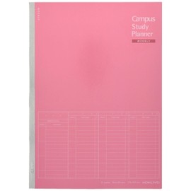 Kokuyo No-Y80MW-RP Campus Notebook, Study Planner, Weekly Ruled, B5, Pink