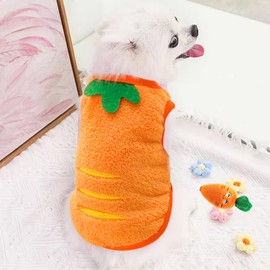 ANIAC XS Dog Sweater and Carrot Toy Set - Warm Cat Clothes Fleece Puppy Sweatshirt for Small Dog Girl or Boy Chihuahua Sweater Carrot Easter Costume for Yorkie Pug (Orange, Extra Small)