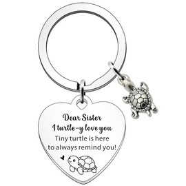 SDOFY Cute Turtle Gifts Turtle Keyring Sister Gifts for Sister Birthday Gifts Soul Sister Friend Gifts for Women Girls Turtle Lovers