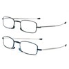 prtcslwd 2 Pack Folding Reading Glasses Stainless Steel Mini Anti-Blue