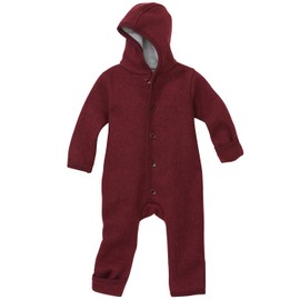 Disana Walk Overalls Baby & Children - 100% Organic Merino Wool Walk - Breathable & Pleasantly Warming - Unisex Size 50 - 104 - Sustainable & Fair - with Cuffs - Made in Germany, Blackcurrant