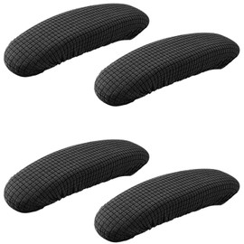 XIEHUZA 2 Pair Office Chair Armrest Covers, Office Removable Arm Rest Covering, Elastic Chair Armrest Pads, Office Seat Hand Rest Protector, Arm Covers Protectors for Home Office Chair (Black)