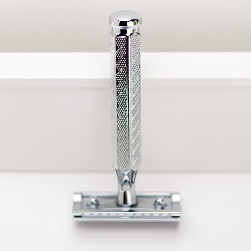 MERKUR Safety Razor 42C, Classic with Hexagonal Handle, Gloss Chrome,