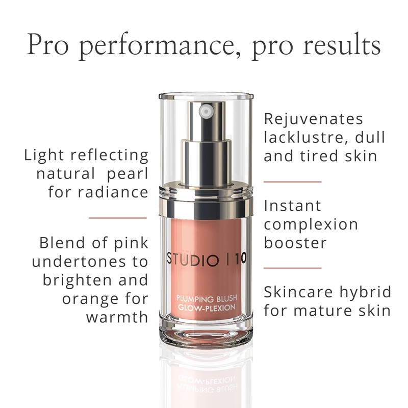 Studio 10 Plumping Blush Glow-Plexion Makeup - Liquid Blush -