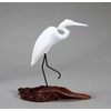 Egret Sculpture from John Perry on Burl Wood Pellucida 8in