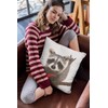 Cute Raccoon Playing Guitar Decorative Throw Pillow Covers 18x18 Inch
