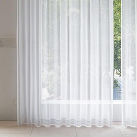 Sayansayan Sara Hard to See From Outside Lace Curtain, Washable, 2 Pieces, Bright UV Protection, with Adjuster Hooks (Width 39.4 x Length 78.0 Inches, White)