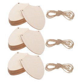 TEHAUX Unfinished Wooden Shield Cutouts 30pcs DIY Craft Ornaments for Knight Party Favors Decor