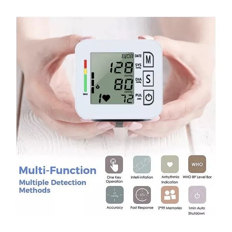 Manmetro Digital Presin Arterial Monitor De Mueca Blanco