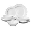 Navaris Scandi Style Porcelain Dinnerware Set - Ceramic Crockery Sets