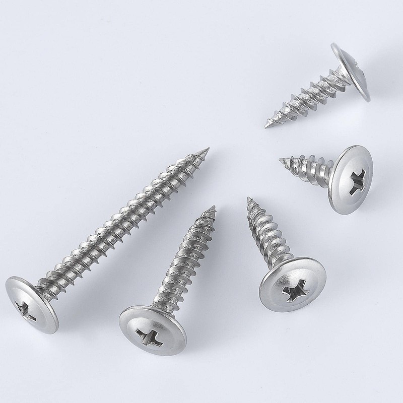 (250 pcs)#8×1" Phillips Truss Head Wood Screws Stainless Steel 410