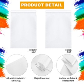 Blank Garden Flag, Your DIY White Yard Flag Weather Resistant Decorative Outdoor Holiday Flag Banner 12 x 18in for Patio Yard Lawn Home Courtyard Decor