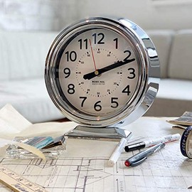 Dulton K925-1256CR Boff Mill Clock Chrome Play Table Clock Height 8.7 inches (220 mm) Width 8.5 inches (215 mm) Depth 3.1 inches (80 mm)