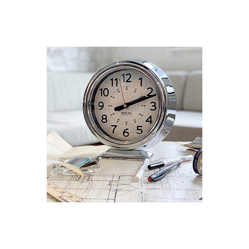 Dulton K925-1256CR Boff Mill Clock Chrome Play Table Clock Height