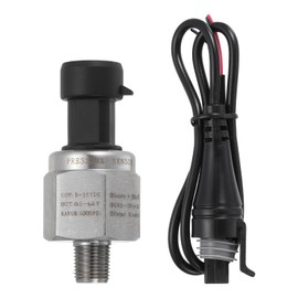sourcing map Pressure Transducer Sender Sensor with Connector, 1/8" NPT 1000 PSI Stainless Steel Pressure Transmitter for Oil Fuel Water Air