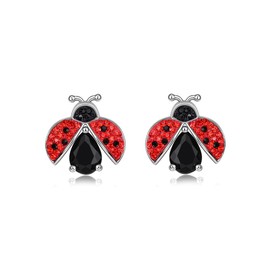 Superchic Lovely Ladybug Rhinestone Stud Earrings Jewelry Silver Plating Austrian Crystals for Women Gift