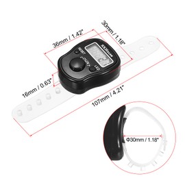 MECCANIXITY Finger Tally Counter 0-99999 5 Digital LED Display for Sports Counting, Black