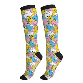 oyebn Duck Compression Socks Women and Men 15-20mmHg-Circulation Support Socks for Athletic Running Cycling