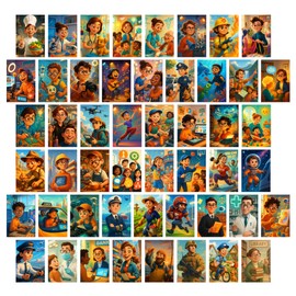 Classroom Jobs Career Educational Posters - 4x6 Inches Set of 50 Pcs Double Sided Classroom Must Haves Flash Card - Bulletin Board Classroom Decor for Middle High School Teacher(Career Flash Cards)