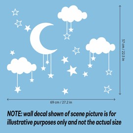 Quanyuchang Big Clouds Stars Wall Decals, Art DIY Good Night Nursery Decor Removable Clouds Moon Stars Wall Stickers for Kids Nursery Bedroom Mural Decoration