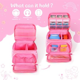 AZURAOKEY Carrying Case Compatible with Yoto Player (3rd Generation) – Travel Storage Bag with Large Capacity for 30 Cards, Extra Storage Pockets, and Adjustable Shoulder Strap (Bag Only)