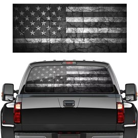 Patriotic American Flag Truck Back Window Graphics Decal,Patriotic Flag Perforated Rear Window Film Decals for Car Decoration Sticker,Scratch Hidden Car Stickers,USA Flag Vinyl Wrap