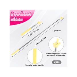 2Pcs Pointer Finger Stick – Multipurpose Teacher Supplies Pointer Stick, Classroom Pointer and Finger Pointer Stick, Engaging Colors – Classroom Essentials for Effective Presentations（Yellow）
