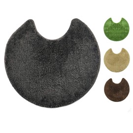 Toilet Mat, Fluffy/Washable, Nordic Europe, Water Absorbent, Popular, Non-slip, Stylish, Toilet Carpet, Toilet, Rug, Toilet, Mat, Solid, Fluffy, Toilet Foot Mat, Round Shape (Gray, 23.6 x 23.6 inches