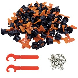 Aisamco Tile Leveling System Kit,100pcs Orange Reusable Tile Spacers,2 Special Wrenches,20 Spare T-pins,Reusable Tile Installation Tool Kit for Wall and Floor Ceramic Tile