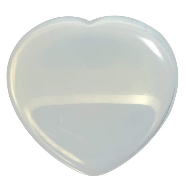Fekuar Synthetic Opalite Crystal Thumb Worry Stone, Hand Carved Healing