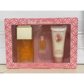 Evyan White Shoulders Gift Set  4.5 OZ Spray, .25 OZ Parfum, 3.3 OZ Perfumed Lotion