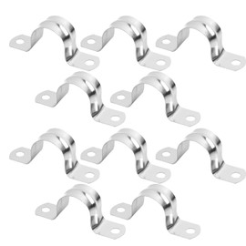 20MM Pipe Strap Clamp 20pcs Set,304 Stainless Steel U Bracket 2 Hole Tube Strap, Durable U-Tube Clamp Pipe Strap Holder Brackets Saddle Clip, for Securing Pipes in Home and Industrial Use
