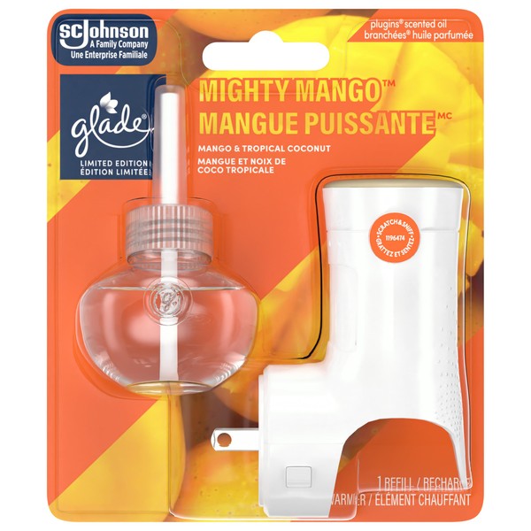 Glade PlugIns Scented Oil Air Freshener, Starter Kit, Mighty Mango