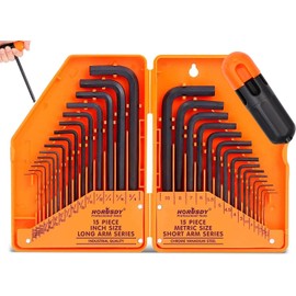 HORUSDY 31-Piece Hex Key Set, Allen Wrench Set With T-handle Inch/Metric MM(0.7mm-10mm) SAE(0.028"-3/8)